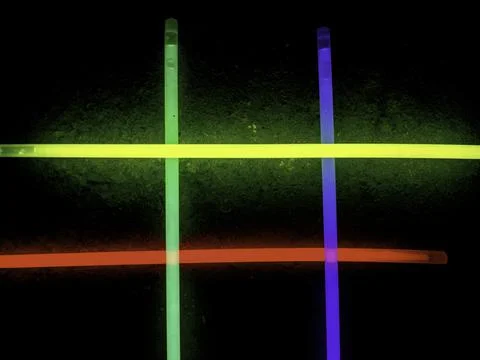 Tubes lumineux fluorescents de différentes couleurs Stock Photos