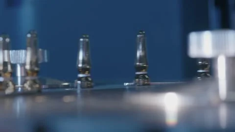 Tubes with medication circulate in loops within the machine during production Stock Footage 302990529