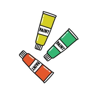 Tubes of paint doodle icon, vector illustration Stock Illustration