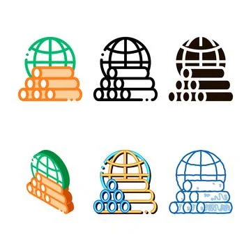 Tubes planet earth problem vector thin line icon modern Stock Illustration