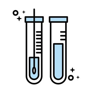 Tubes test lab line and colors style icon イラスト素材