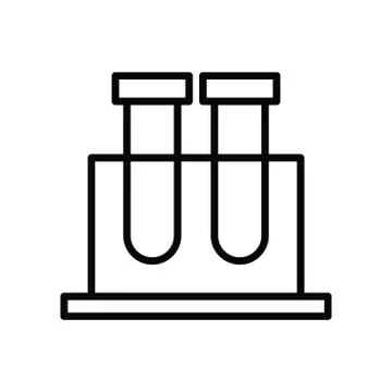 Tubes test line style icon Stock Illustration