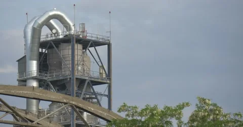 Tubes on Tower of Melal Constructions of Grain Elevator, Closeup Stock Footage 50675203