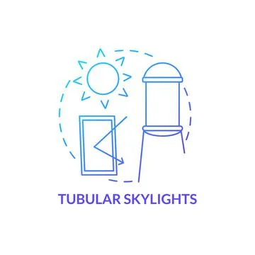 Tubular skylights blue gradient concept icon Stock Illustration