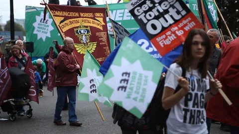 TUC march oct 2014 Video stock 105795504