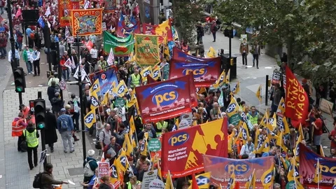 TUC march oct 2014 PCS Video stock 105795467