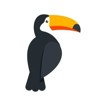 Tucan icon flat isolated 스톡 일러스트