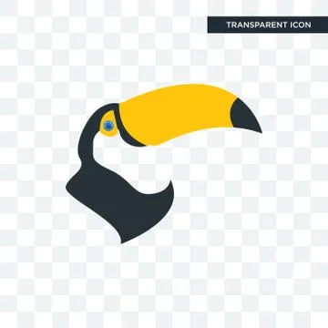 Tucan vector icon isolated on transparent background, tucan logo design Illustrazione stock