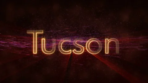Tucson - Shiny looping city name text animation Stock Footage 99609814