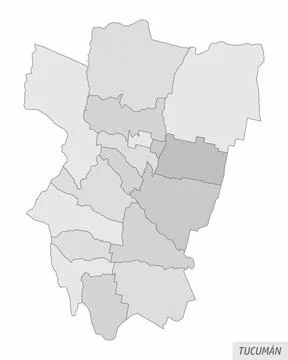Tucuman province grayscale map Stock Illustration