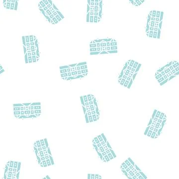 Tudor house glyph seamless pattern Stock Illustration
