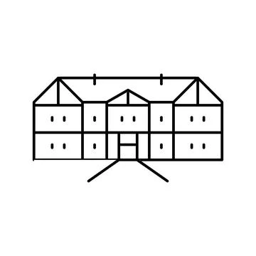 Tudor house line icon vector illustration Stock Illustration