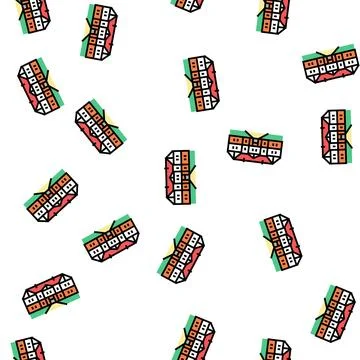 Tudor house vector seamless pattern Stock Illustration