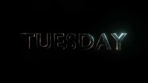 Tuesday, 3D text of the day of the week Stock Footage 152724481