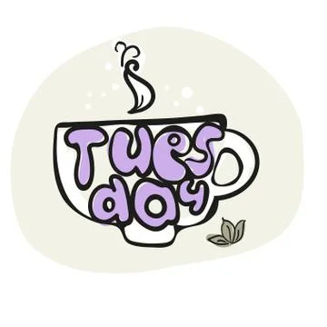 Tuesday - Day of  Tea Stock Illustration