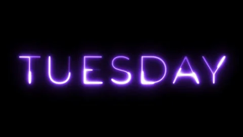 Tuesday neon text animation Stock Footage 287404656