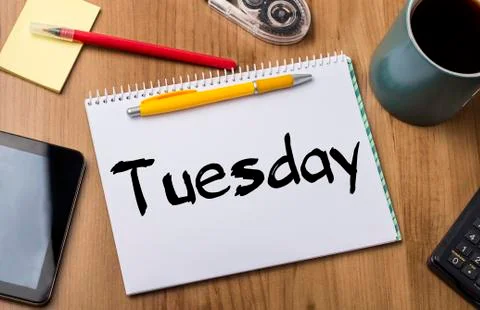 Tuesday - Note Pad With Text Stock Photos