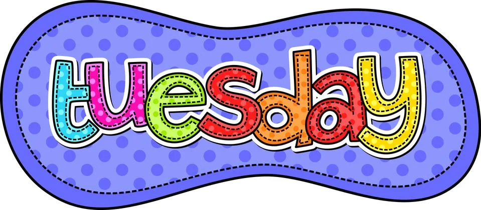 Tuesday Stitch Text Label Stock-Illustration