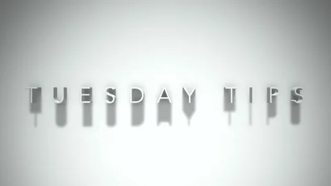 tuesday tips 3D title animation white te... | Stock Video | Pond5