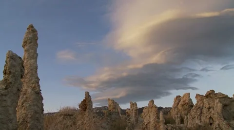 Tufa Tower and Clouds Time Lapse 스톡 동영상 8564434