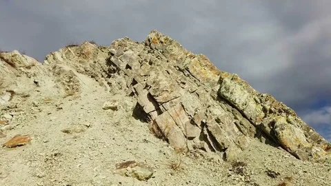 Tuff layers of volcanic rocks in Slanic , Prahova County , Romania Stock-Footage 124065449