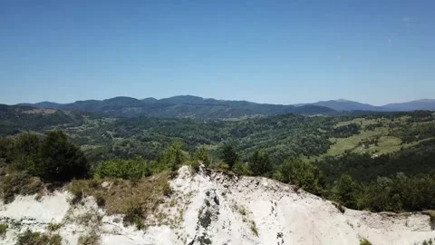 Tuff layers of volcanic rocks in Slanic, Prahova County, Romania Stock-Footage 247453787