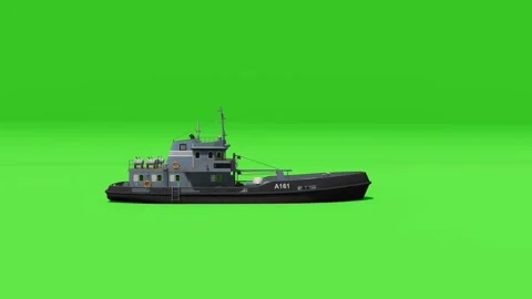 Tug 3d rendered on green background Stock Footage 295904175