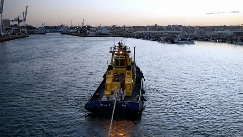 Tug Action at Leixões #2 Stock Footage 117252158