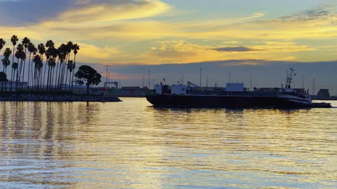 Tug and Maintenace Barge Stock Footage 170155557