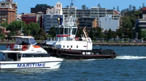Tug and maritime services launch Video stock 24952669