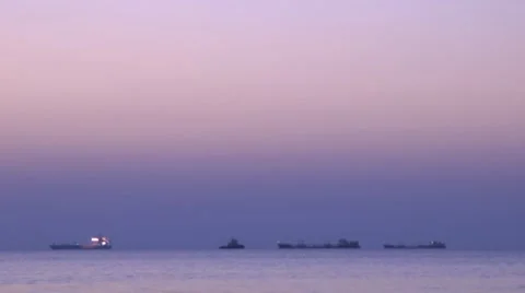 The tug and three ships Video stock 8538670