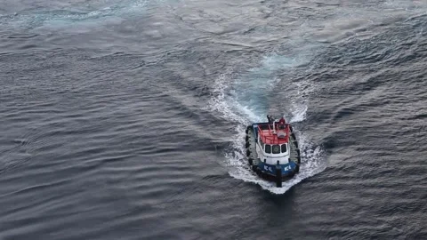 Tug Boat From Above Video stock 160467692