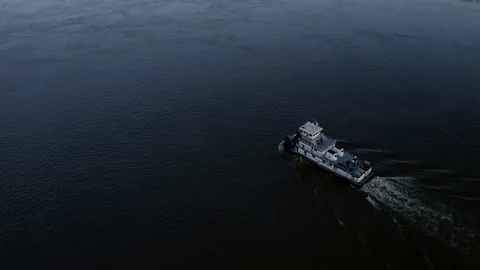 Tug Boat on Mississippi Stock Footage