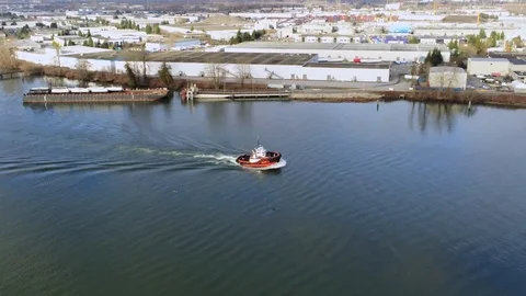 Tug boat on the move. Stock Footage 104991309