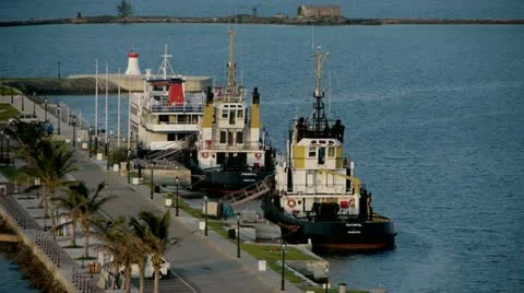 Tug Boats at Dock 스톡 동영상 11358077