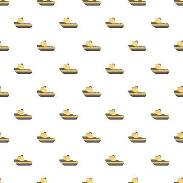 Tug boats repeating seamless pattern design Stock Illustration