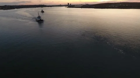 Tug Boats on the River Thames Stock Footage 116455202