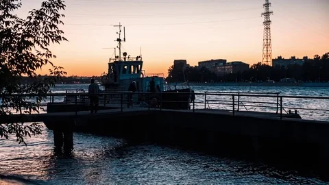 Tug On The Neva River Stock-Footage 75442988