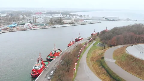 Tug in port Stock Footage 145755332