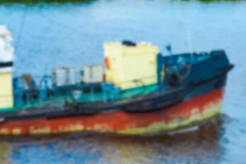 Tug ship - blurred image 写真素材