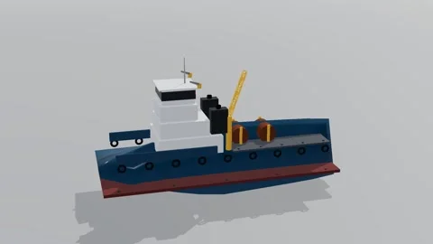 Tug ships 3d loop white background 3D animation seamless loop Stock Footage 341851467