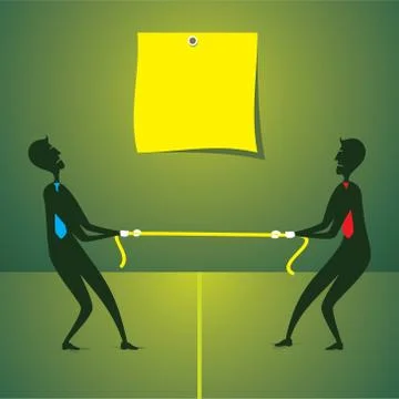 Tug war between two men and write your text concept vector Stockillustratie