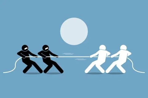 Tug of war. Illustrazione stock