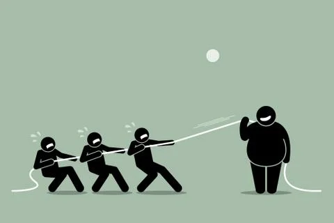 Tug of war.  Illustrazione stock