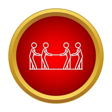 Tug of war teams competing concept of business conflict Stock Illustration