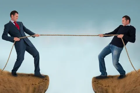 Tug of war test of strength Stock Photos