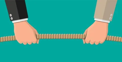 Tug of war. Two businessmen pulling rope Stock Illustration
