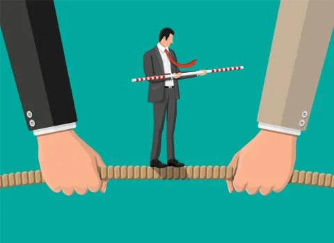 Tug of war. Two businessmen pulling rope Stock Illustration