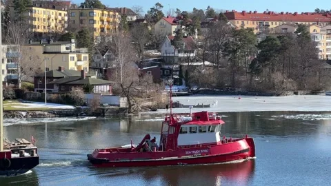 Tugboat in action Stock Footage 237157152