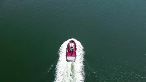Tugboat Aerial Video Stock Footage 313767564